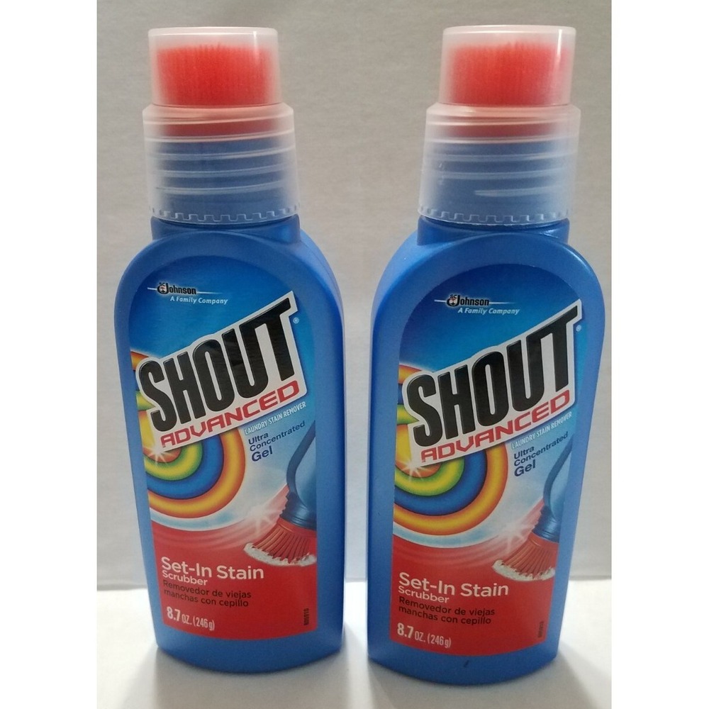 (2) SHOUT‎ Advanced Ultra Concentrated Gel Stain Remover Scrubber 8.7oz Each NEW